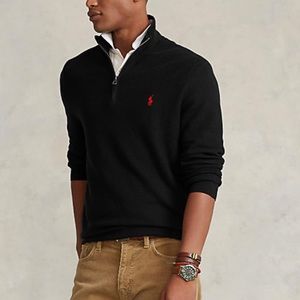Black Mens Ralph Lauren Polo Quarter Zip Pullover
